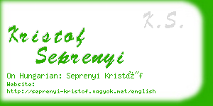 kristof seprenyi business card